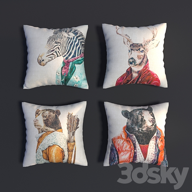 A set of decorative cushions the ZOO PARK from the Object Desire 3DSMax File - thumbnail 1
