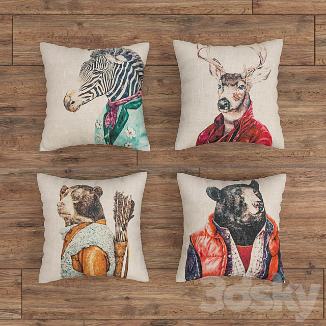 A set of decorative cushions the ZOO PARK from the Object Desire 3DSMax File - thumbnail 2
