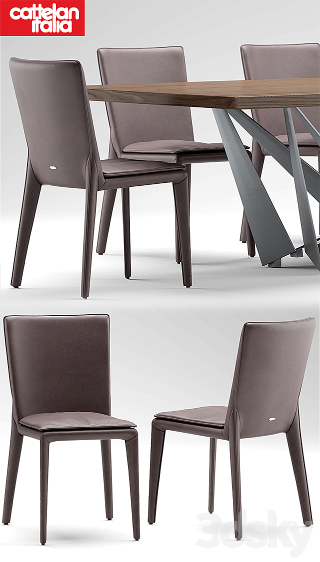 Table and chairs cattelan italia VITTORIA 3DSMax File - thumbnail 2