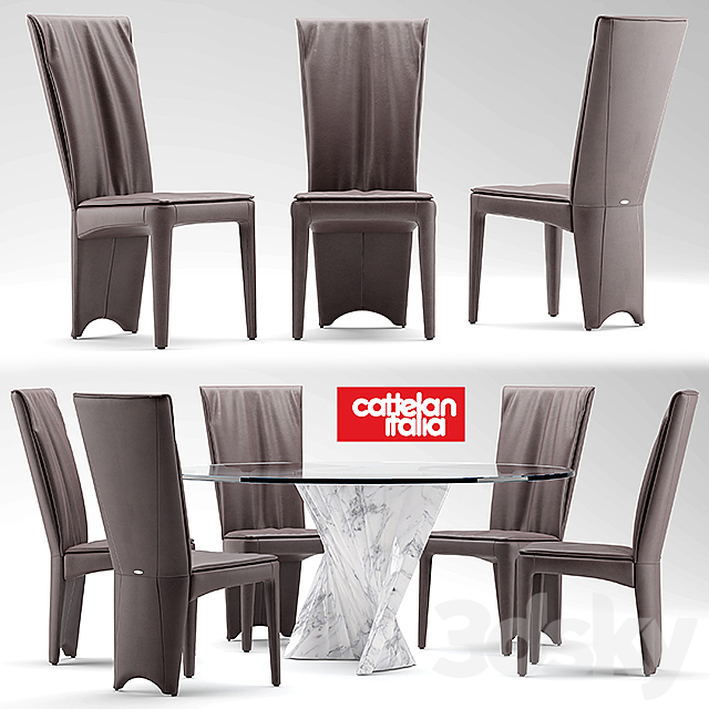 Table and chairs cattelan italia AURELIA 3DSMax File - thumbnail 1