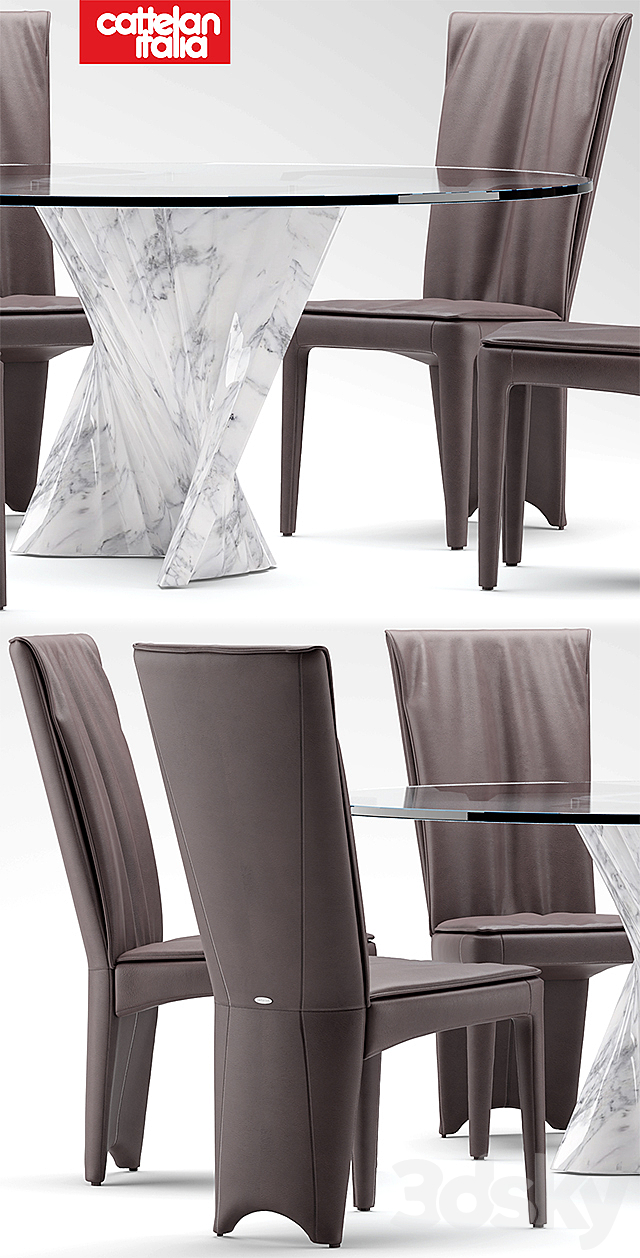 Table and chairs cattelan italia AURELIA 3DSMax File - thumbnail 2