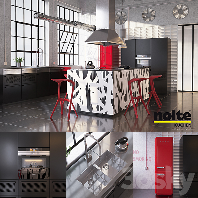 Kitchen Nolte Neo equipment and industrial attributes (vray. corona) 3DSMax File - thumbnail 1