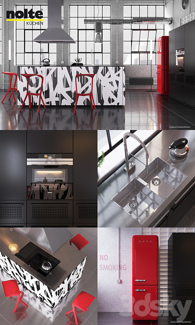 Kitchen Nolte Neo equipment and industrial attributes (vray. corona) 3DSMax File - thumbnail 2