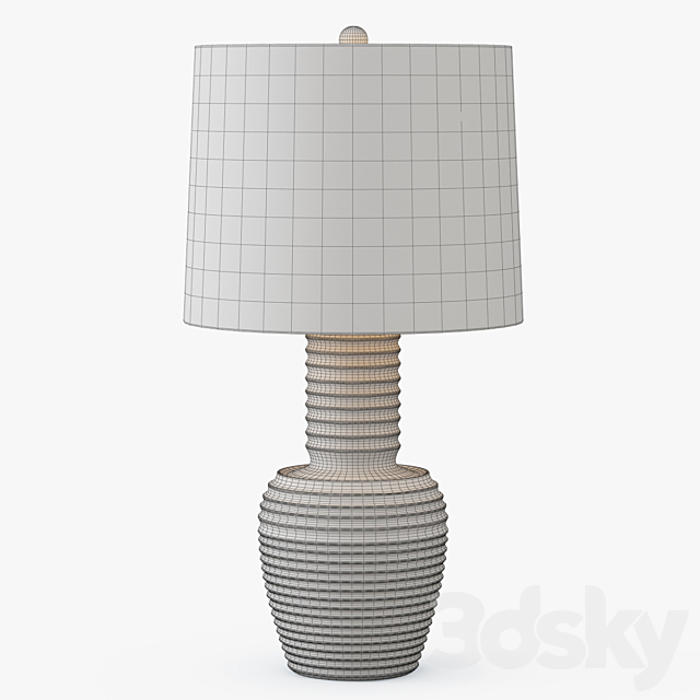 Ribbed Copper Table Lamp 3d