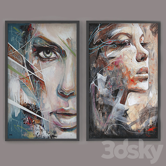 Set of modern paintings “ART” 3DSMax File - thumbnail 1