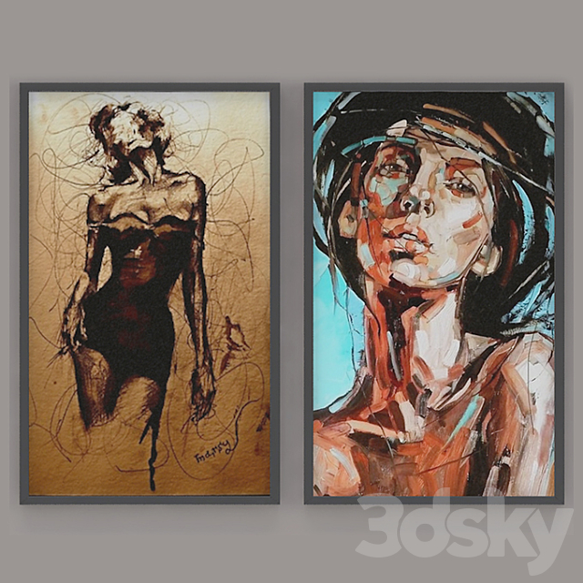 Set of modern paintings “ART” 3DSMax File - thumbnail 2