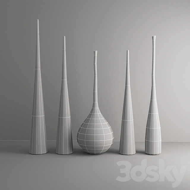 Dome Deco. set of vases 3d