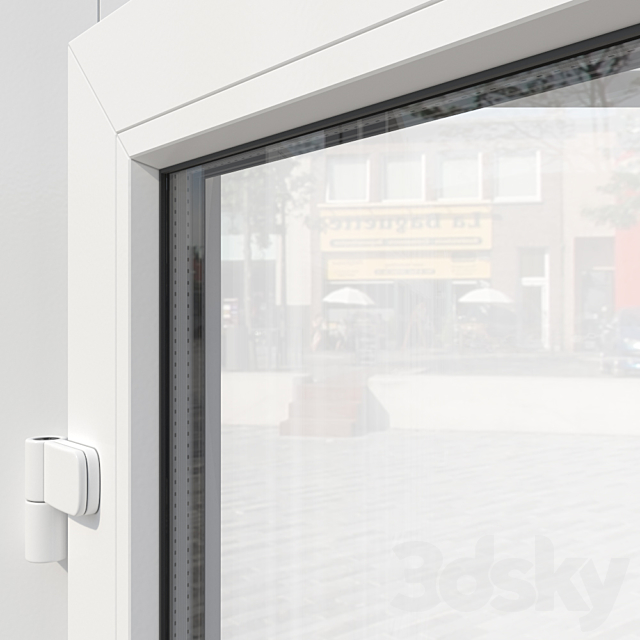 Plastic stained glass. window. door 3d