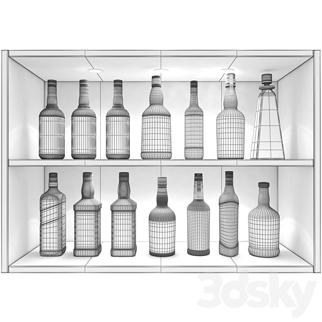 Bar set whiskey 3d