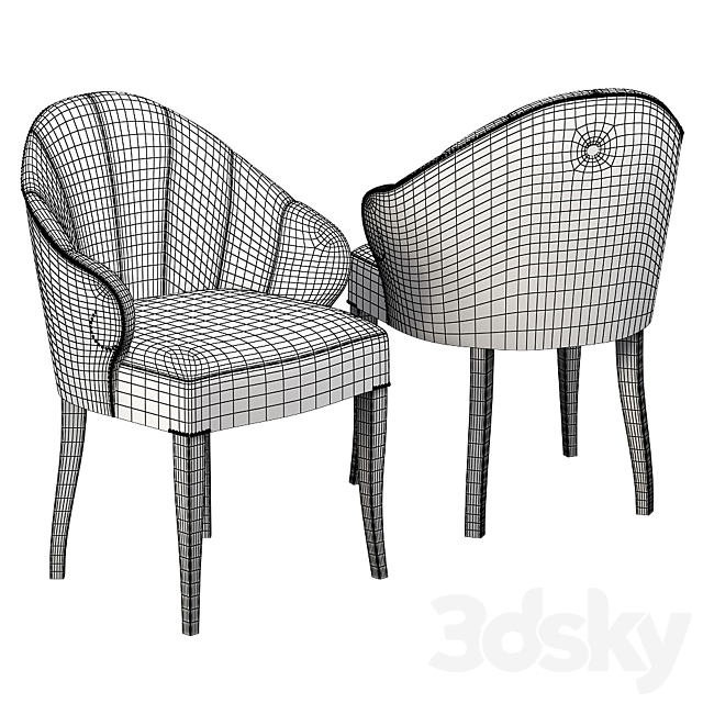Design chairs with shaped armrests and cloves S07 3DSMax File - thumbnail 2
