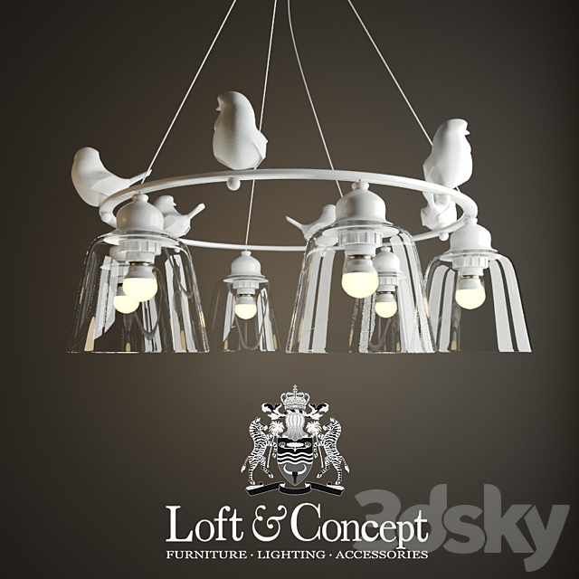 Hanging lamp provence bird chandelier 3DSMax File - thumbnail 2