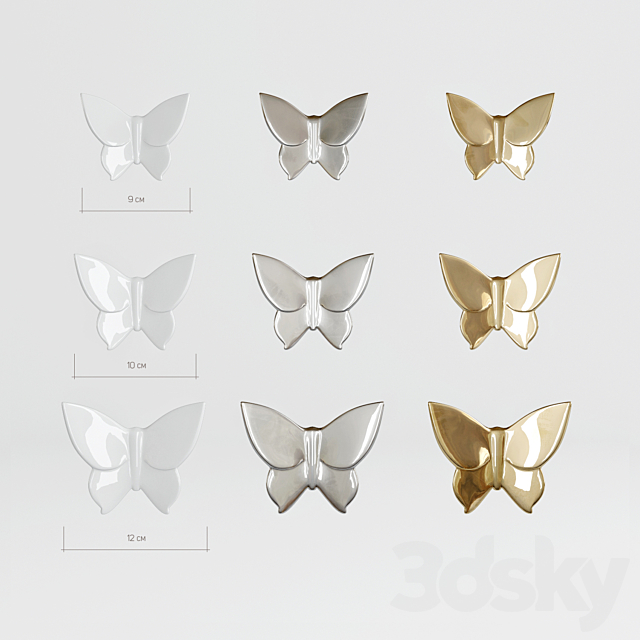 Wall decor Butterfly 3DSMax File - thumbnail 3