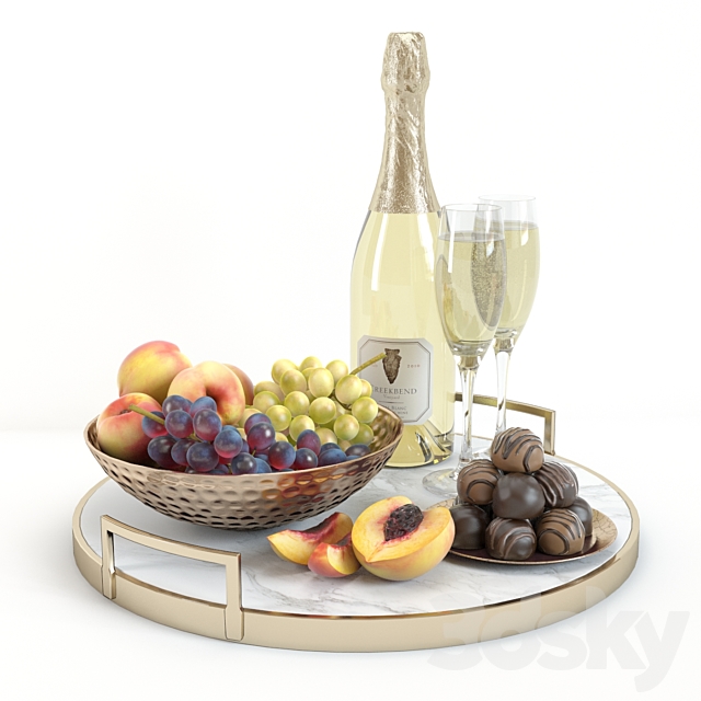 Champagne & fruits 3DSMax File - thumbnail 2