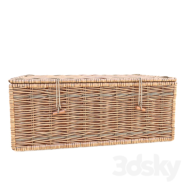 wicker basket with rope handles 3DSMax File - thumbnail 2