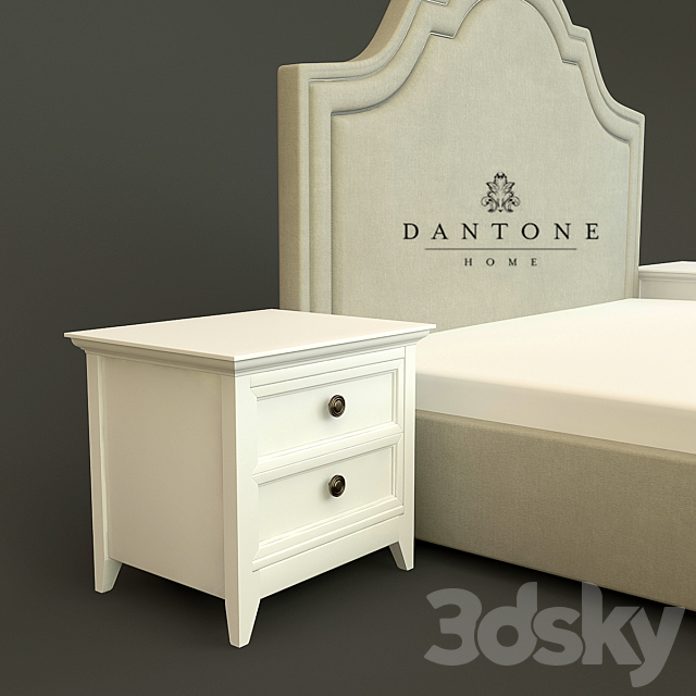 dantone bed and nightstand 3DSMax File - thumbnail 2