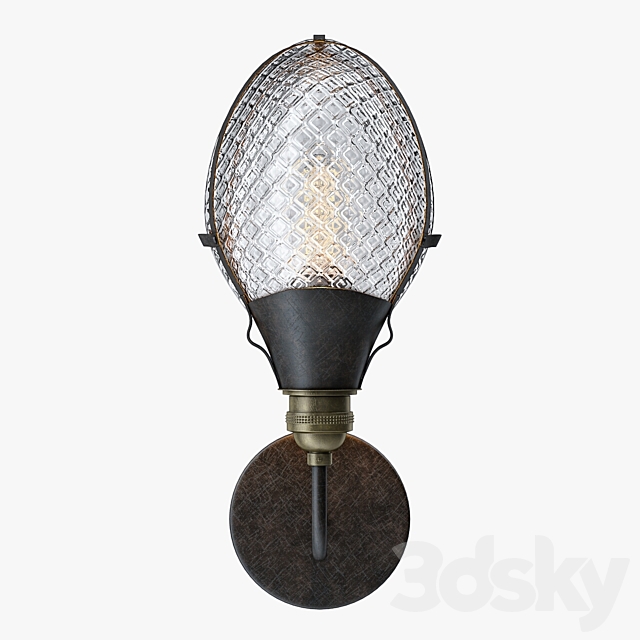 Early Style Quilted Glass Operating Room Light Sconce 3DSMax File - thumbnail 2