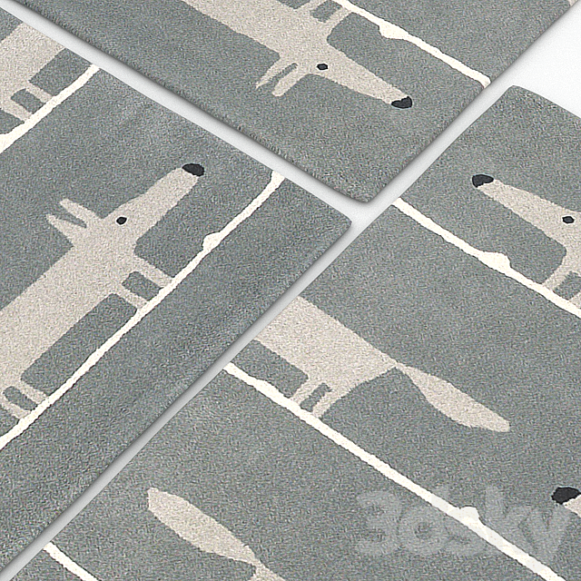 Carpet Scion Mr Fox Silver Rug 3DS Max Model - thumbnail 2