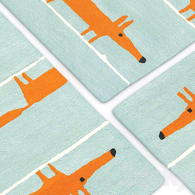 Carpet Scion Mr Fox Aqua Rug 3DS Max Model - thumbnail 2