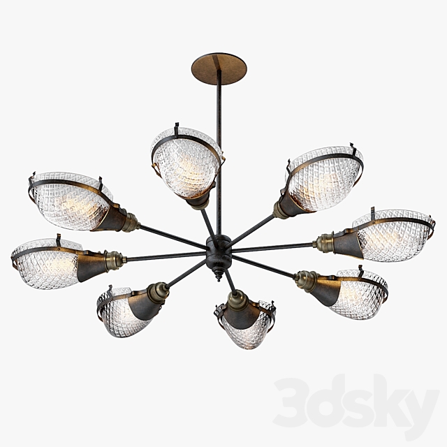 Early Style Quilted Glass Operating Room Light Chandelier 3DSMax File - thumbnail 1
