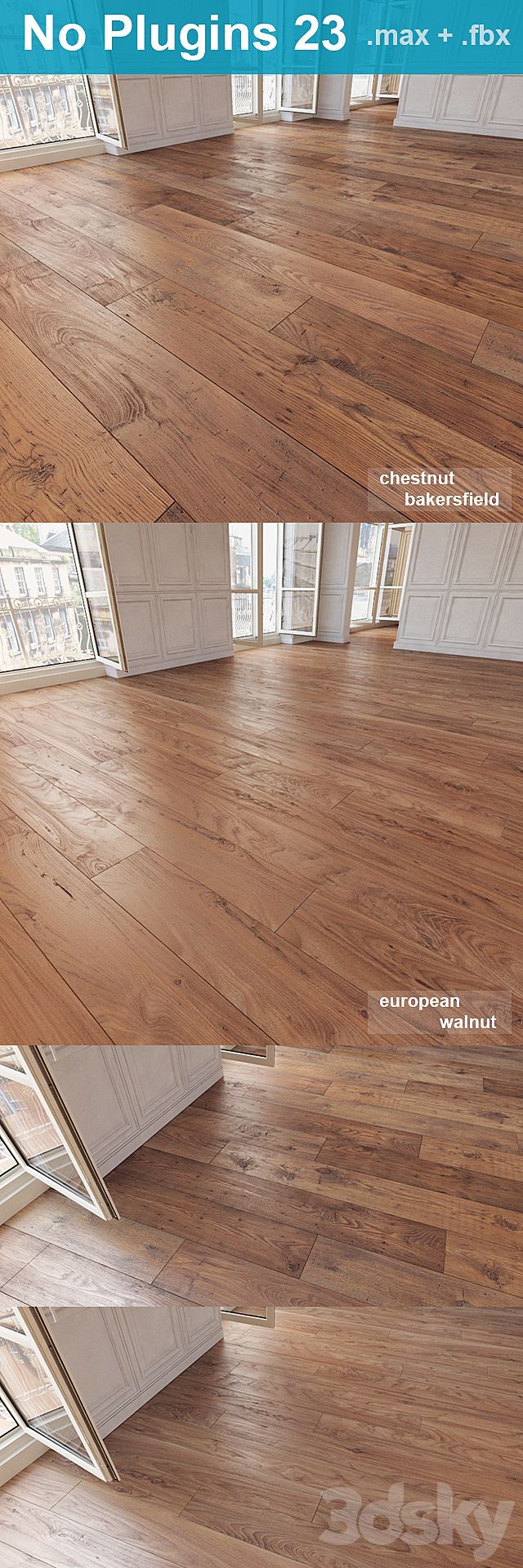 Parquet 23 (2 species. without the use of plug-ins) 3d