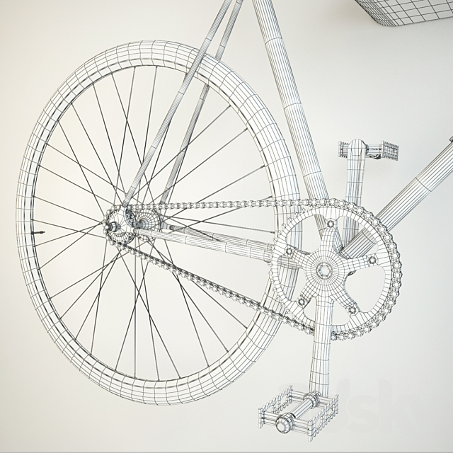 Bicycle Wall Mount Fuji classik Very Nice Bike Rack. 3d