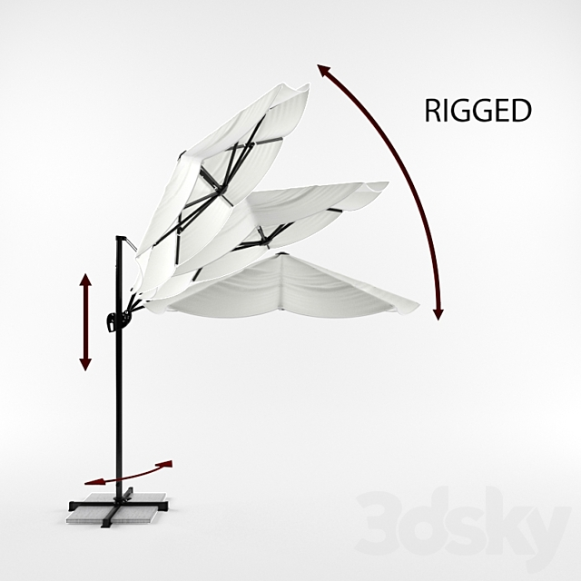 Umbrella Octagonal 3d