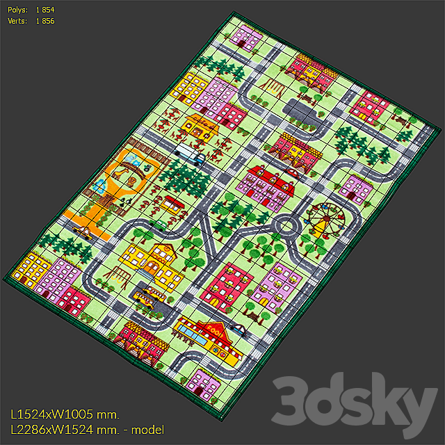 Carpet nuLOOM City Neighborhood Rug 3DSMax File - thumbnail 3