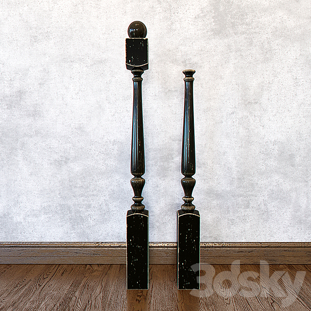 Wooden balusters 3DSMax File - thumbnail 1