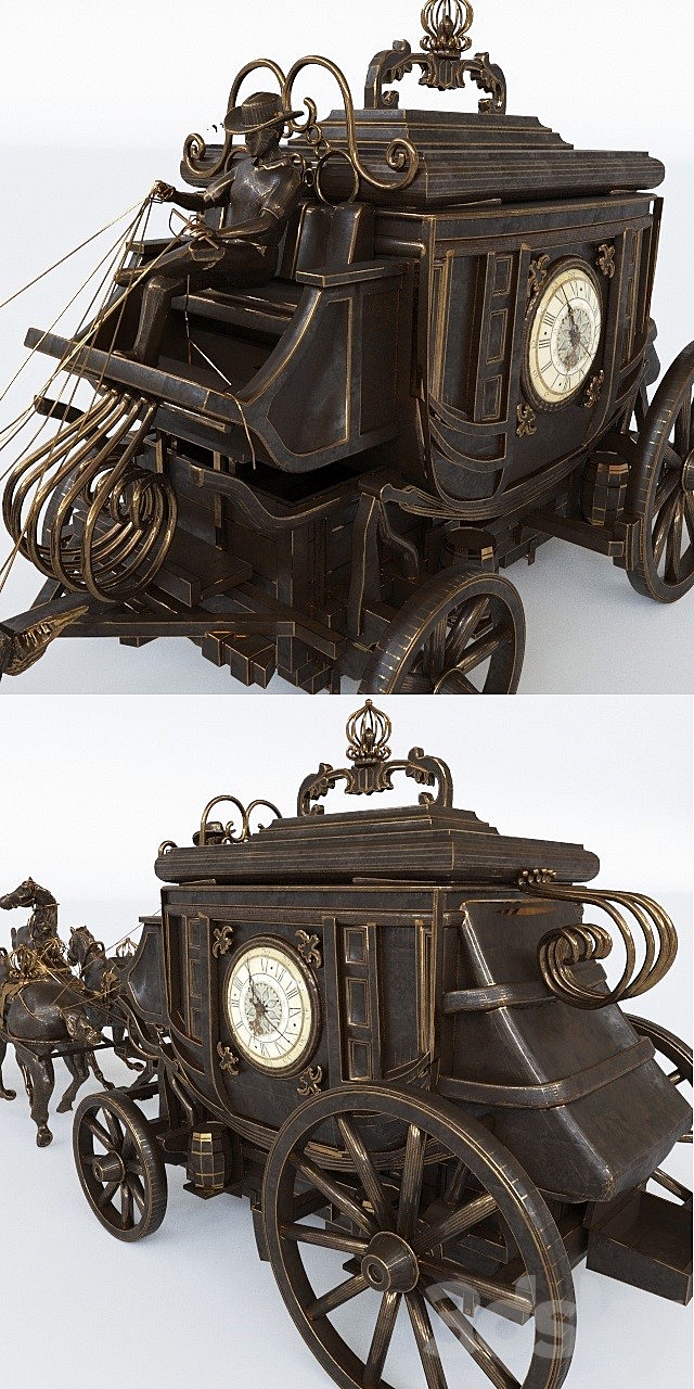 Coach clock 3d