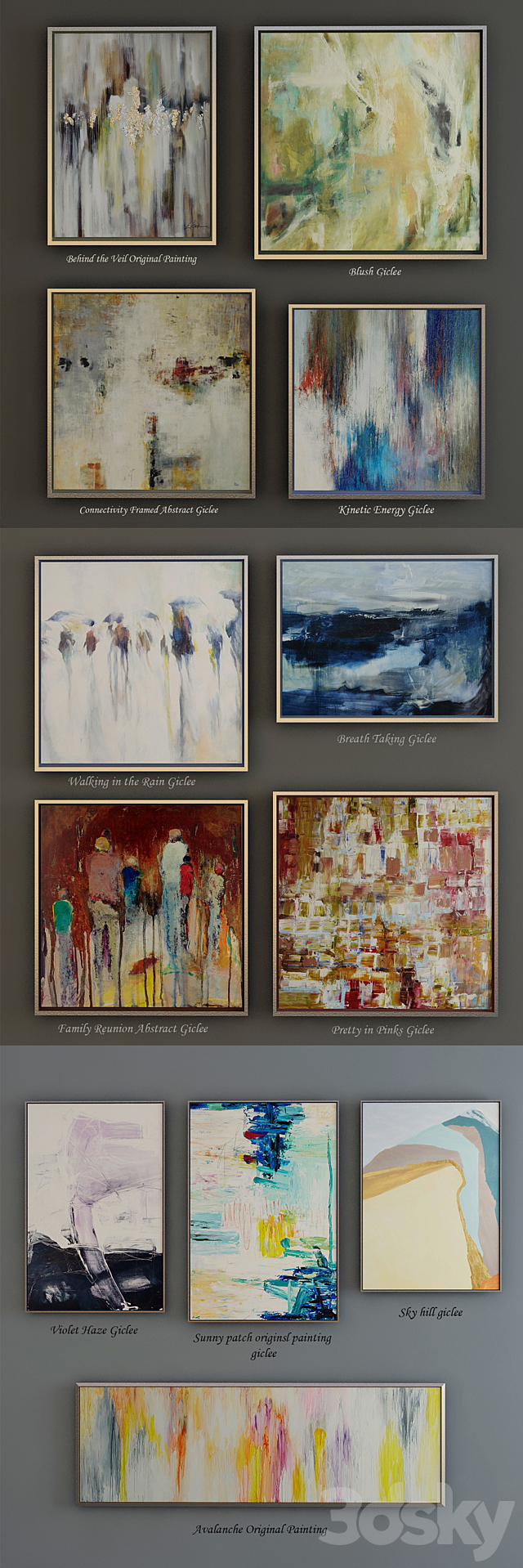 The collection of contemporary paintings (set-2) 3d