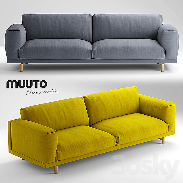 Muuto rest Sofa 3 seater sofa 3DSMax File - thumbnail 1