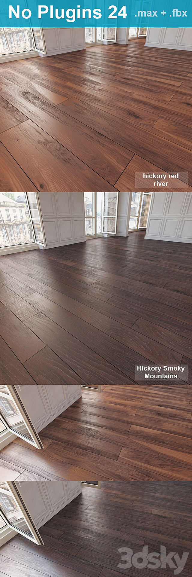 Parquet 24 (2 species. without the use of plug-ins) 3d