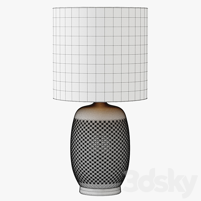 Pierced Ceramic Table Lamp 3DSMax File - thumbnail 3