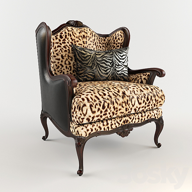 Leopard leather chair 3DSMax File - thumbnail 1