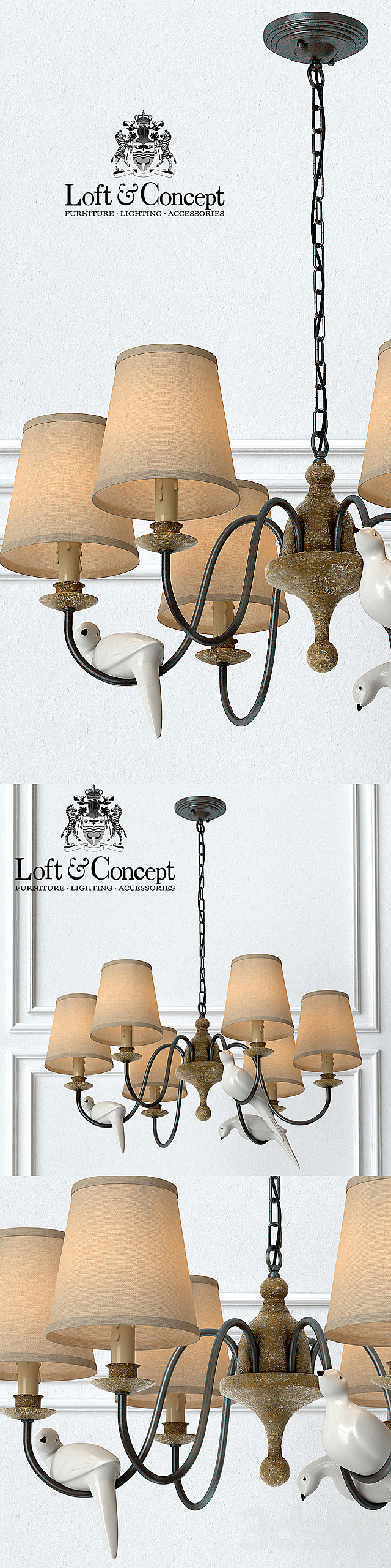 Chandelier Norman Bird Chandelier 3d