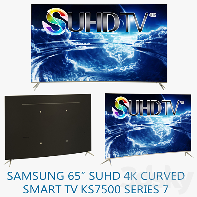 Samsung 65 “SUHD 4K Curved Smart TV KS7500 Series 7 3DSMax File - thumbnail 1