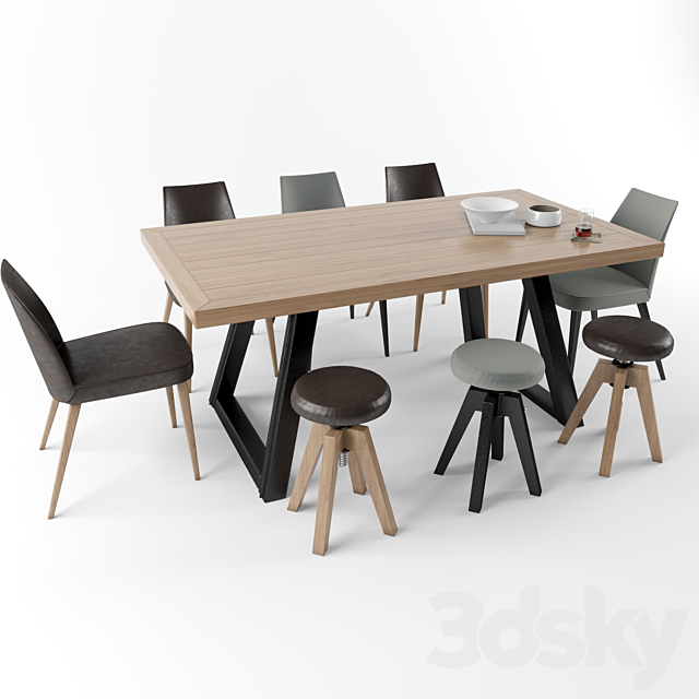 Table. chair. stool 3DSMax File - thumbnail 1
