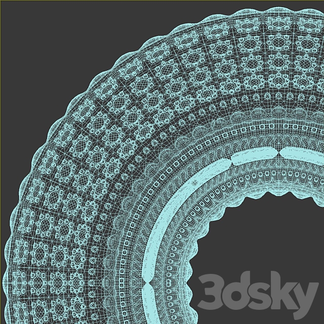 Peacock Mirrors circle Restoration Hardware (Mirror) 3d