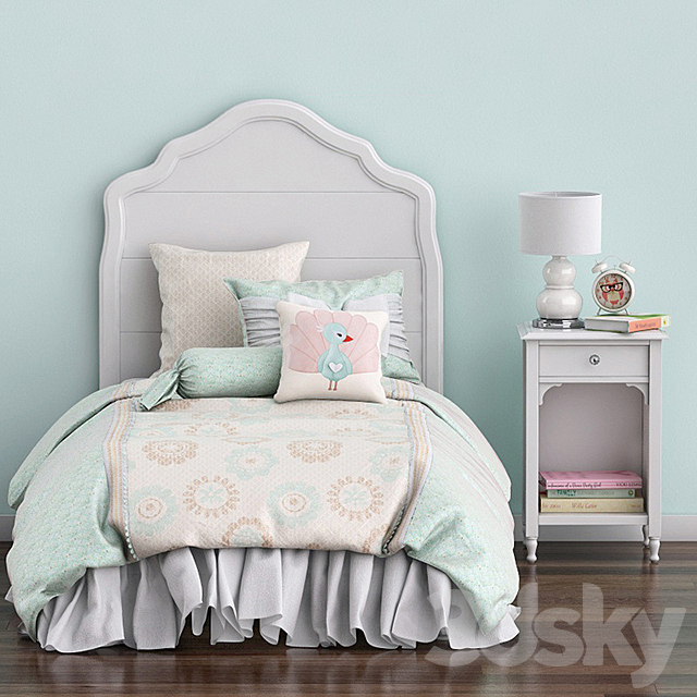 Baby bed and nightstand Juliette. Pottery barn kids 3DSMax File - thumbnail 1