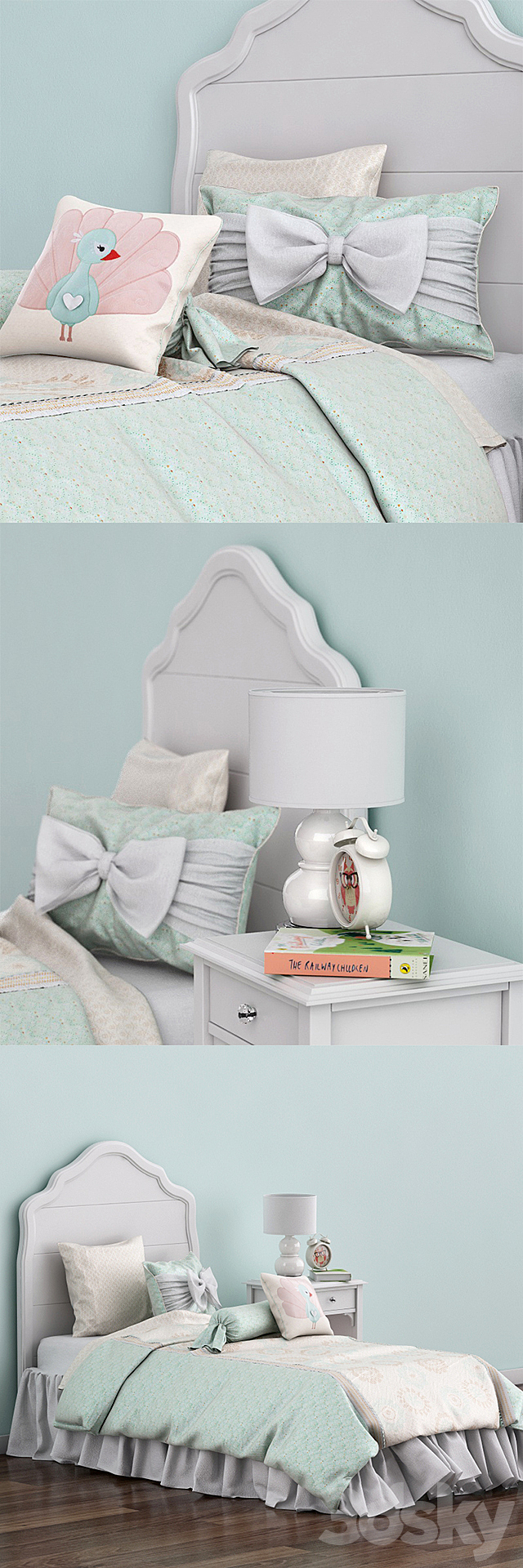 Baby bed and nightstand Juliette. Pottery barn kids 3DSMax File - thumbnail 2