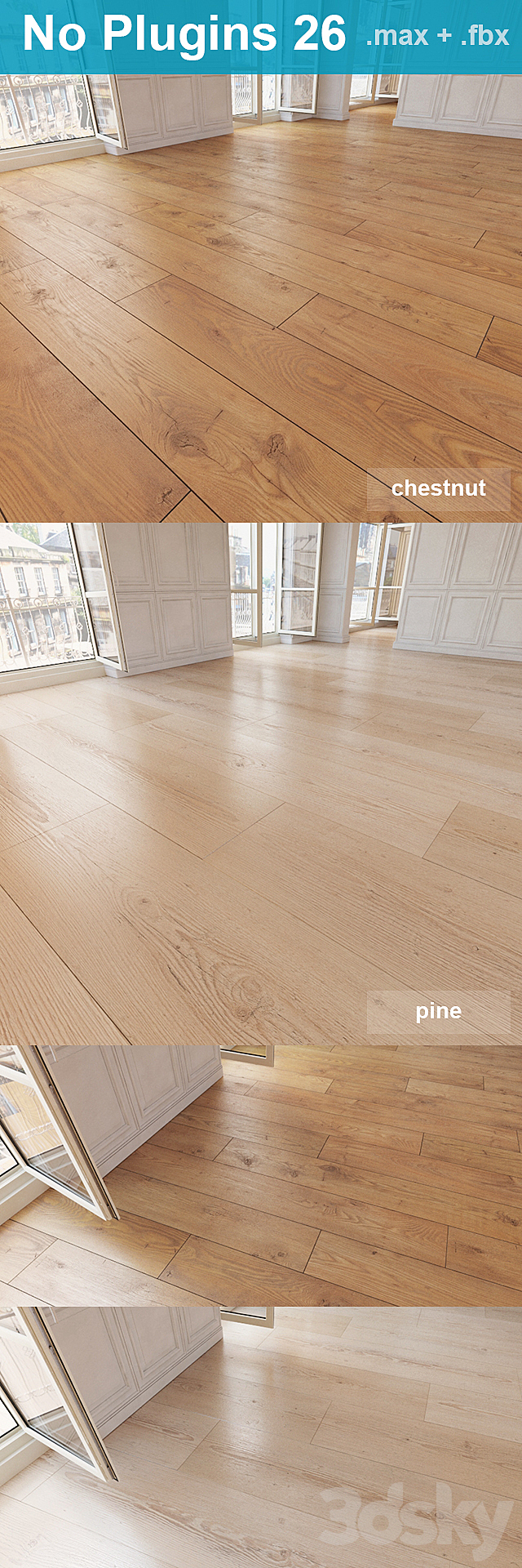 Parquet 26 (2 species. without the use of plug-ins) 3d