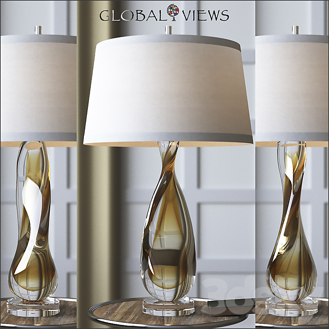 Global Views Amber Twisted Art Glass Lamp 3DSMax File - thumbnail 1