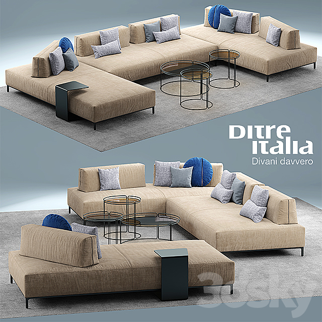 Sofa ditre italia Sanders 3DSMax File - thumbnail 1
