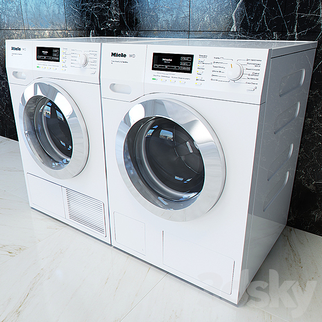 Miele T1 W1 washing machines and dryers 3DSMax File - thumbnail 2