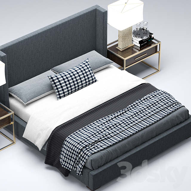RH Modern custom shelter platform bed 3DSMax File - thumbnail 3