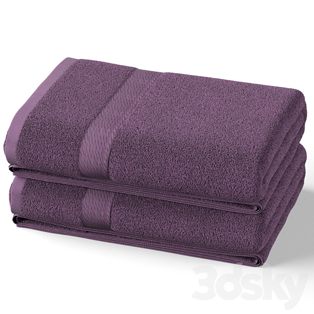 Egyptian Cotton Towel Set – 2-Piece 900 GSM 3DSMax File - thumbnail 1