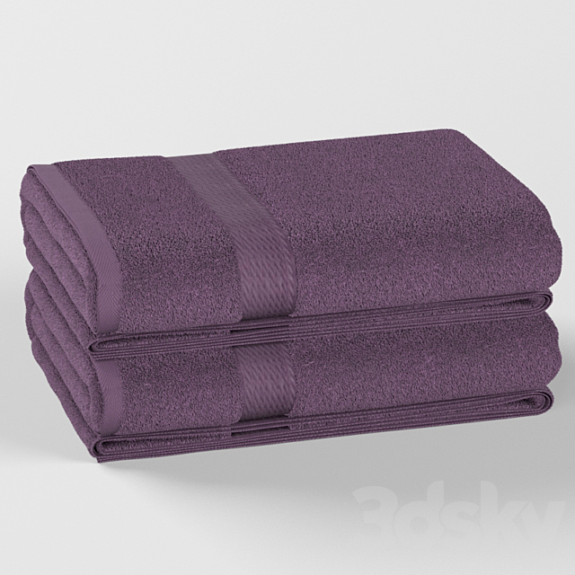Egyptian Cotton Towel Set – 2-Piece 900 GSM 3DSMax File - thumbnail 2