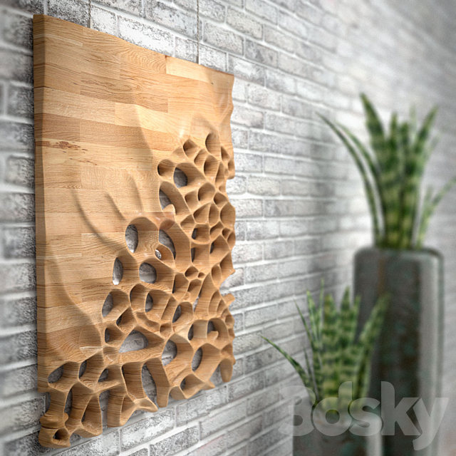 3D CNC milled Maple wood 3d