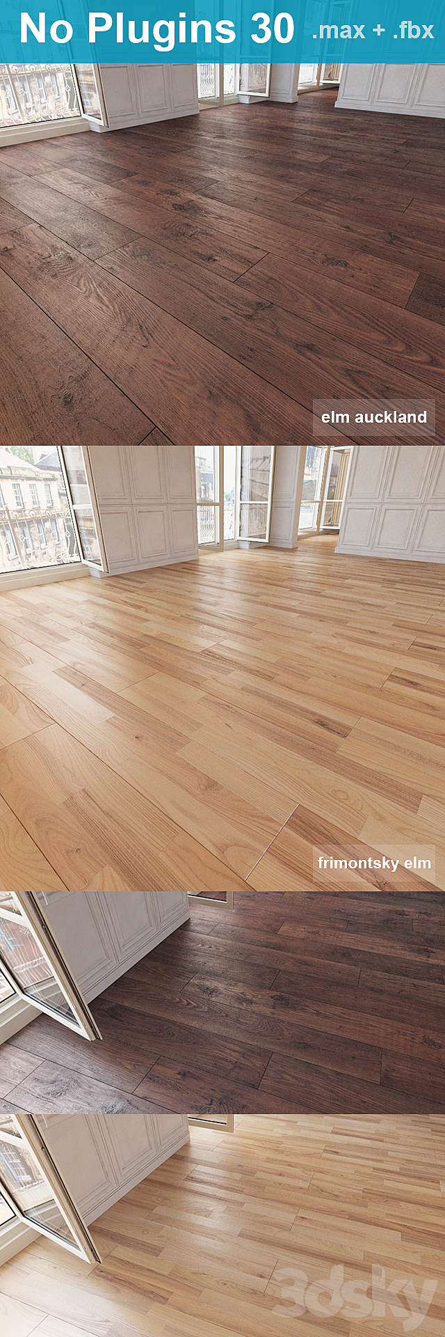 Parquet 30 (2 species. without the use of plug-ins) 3d