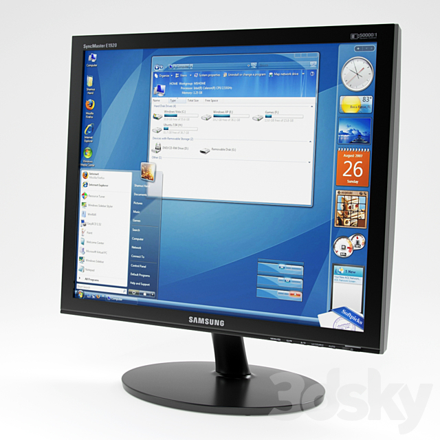Monitor Samsung SyncMaster E1920NR 3DSMax File - thumbnail 1